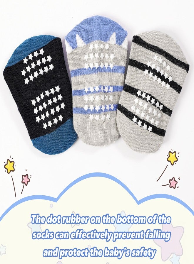Tphon Toddler Baby Non Slip Ankle Socks with Grippers Kids Boys Girls Socks 12 Pairs for 5-7 Years Infant Children - Image 3